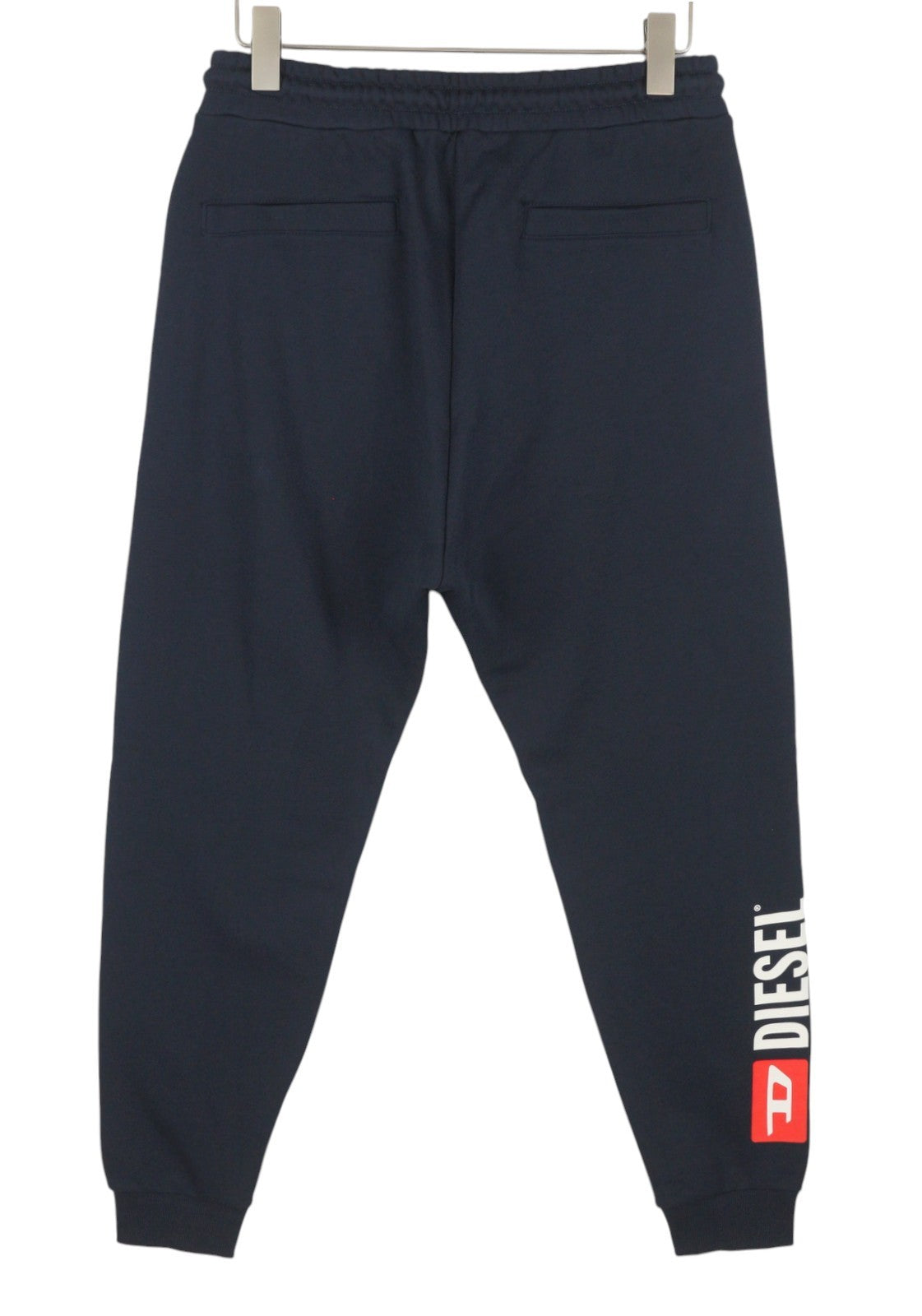 DIESEL P-Tary New D Logo Men Trousers L Dark Blue Drawstring Waist Sweatpants