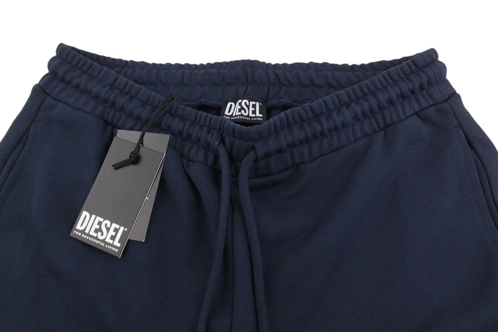 DIESEL P-Tary New D Logo Men Trousers L Dark Blue Drawstring Waist Sweatpants