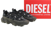 DIESEL S-Prototype P1 Men Sneakers EU44 Black Leather Details Low Top RRP350