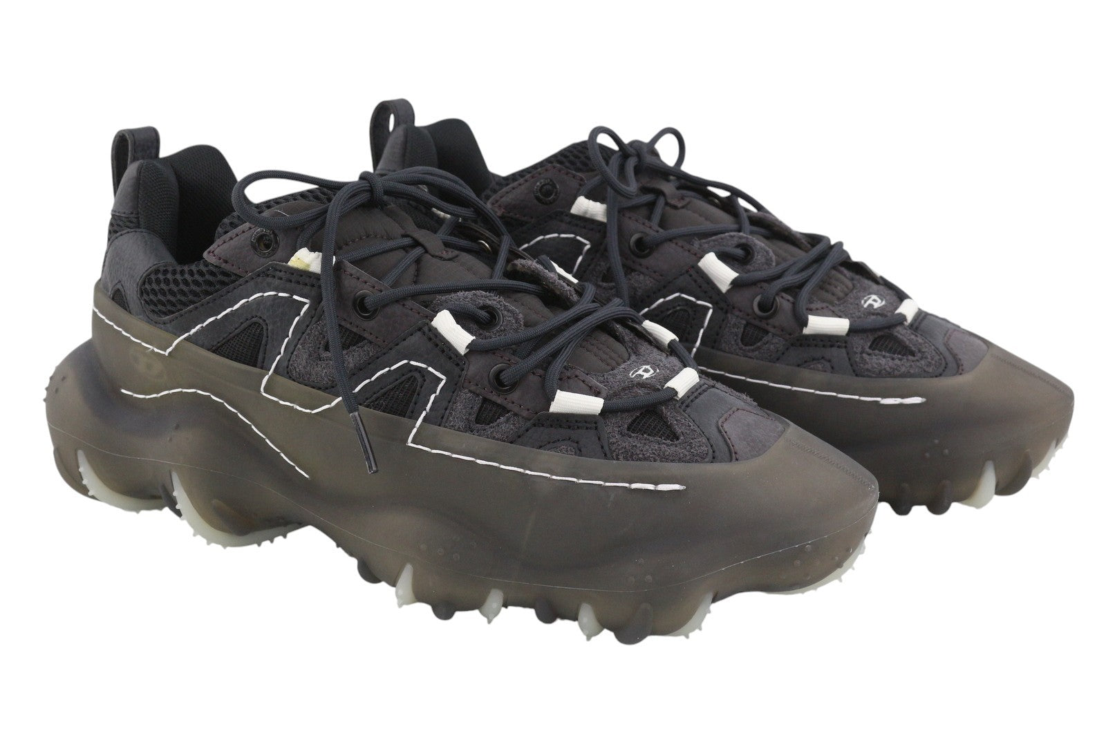 DIESEL S-Prototype P1 Men Sneakers EU44 Black Leather Details Low Top RRP350
