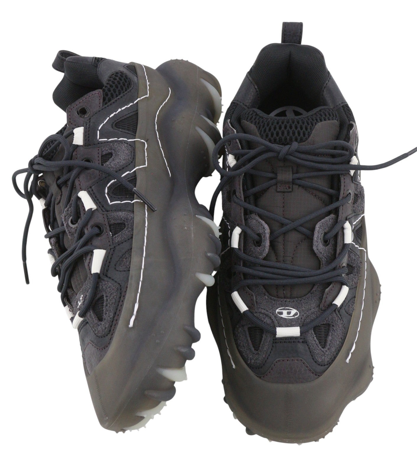 DIESEL S-Prototype P1 Men Sneakers EU44 Black Leather Details Low Top RRP350