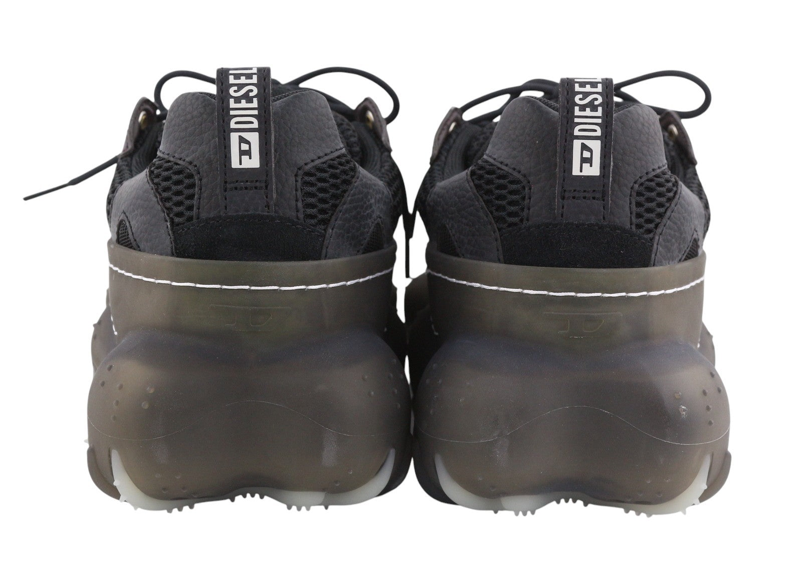 DIESEL S-Prototype P1 Men Sneakers EU44 Black Leather Details Low Top RRP350