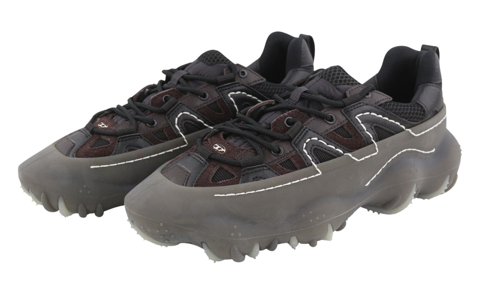 DIESEL S-Prototype P1 Men Sneakers EU42.5 Black Low Top Lace Up RRP350
