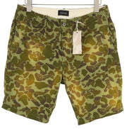 SCOTCH & SODA Men Shorts W32 Chino Washed Green Patterned Zip Fly Logo Casual