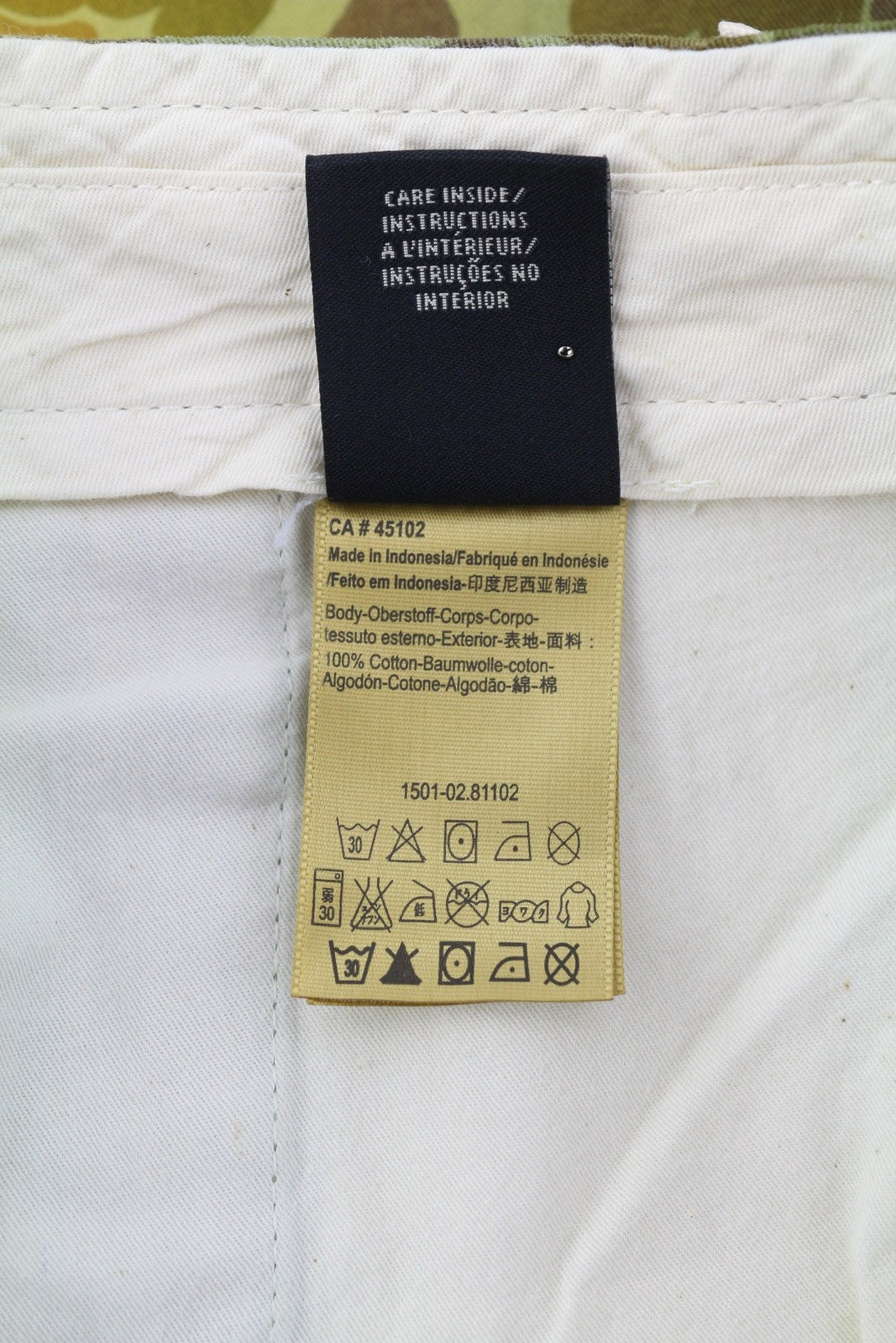 SCOTCH & SODA Men Shorts W32 Chino Washed Green Patterned Zip Fly Logo Casual