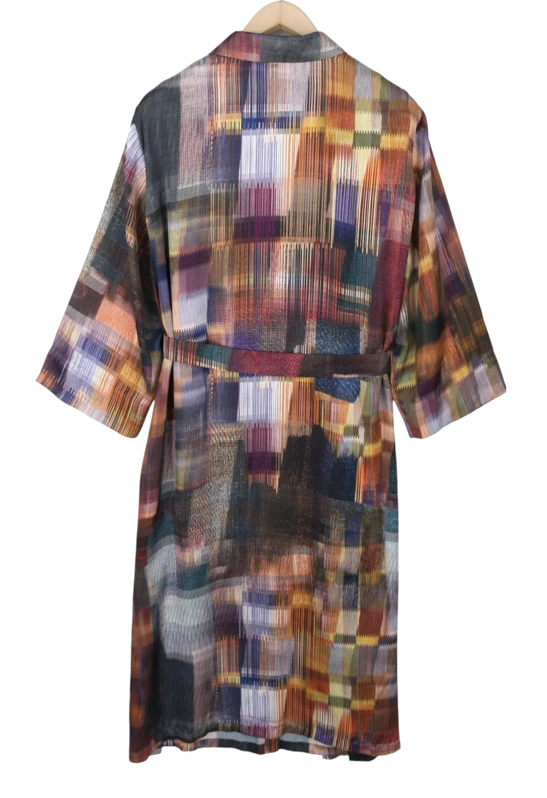 MARINA RINALDI Women's Dress EU54 Colourful Pattern Belted Button Midi