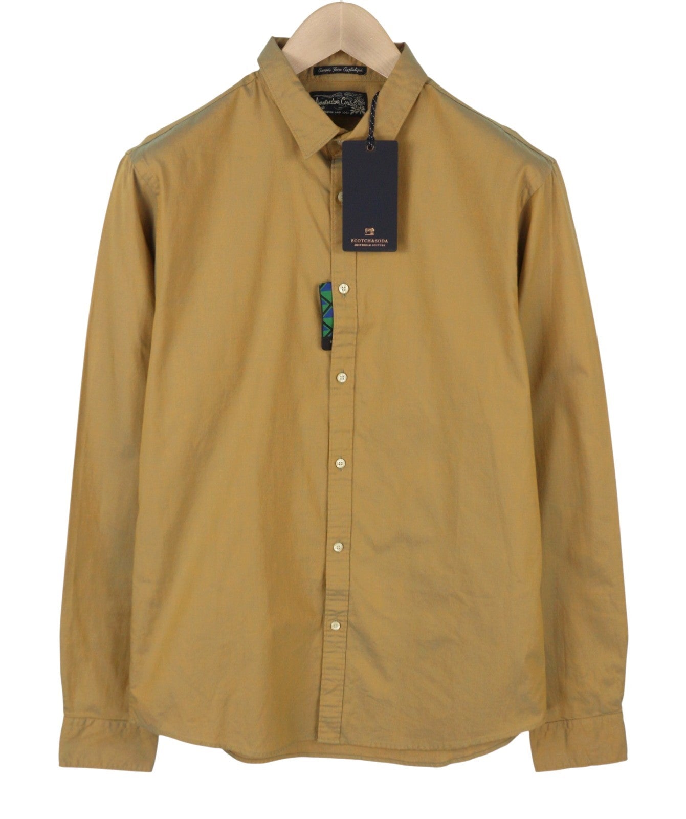 SCOTCH & SODA Men's Shirt M Brown Holographic Button-Up Casual