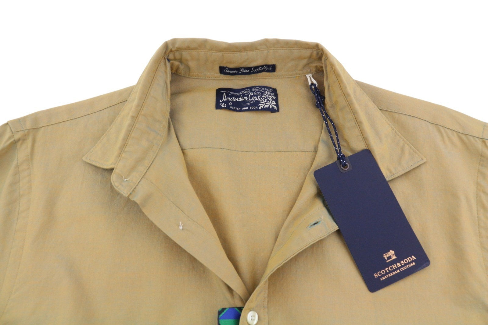SCOTCH & SODA Men's Shirt M Brown Holographic Button-Up Casual