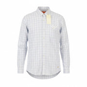 SCOTCH & SODA Men's Shirt S White Plaid Cotton Button-Up Pocket Spread