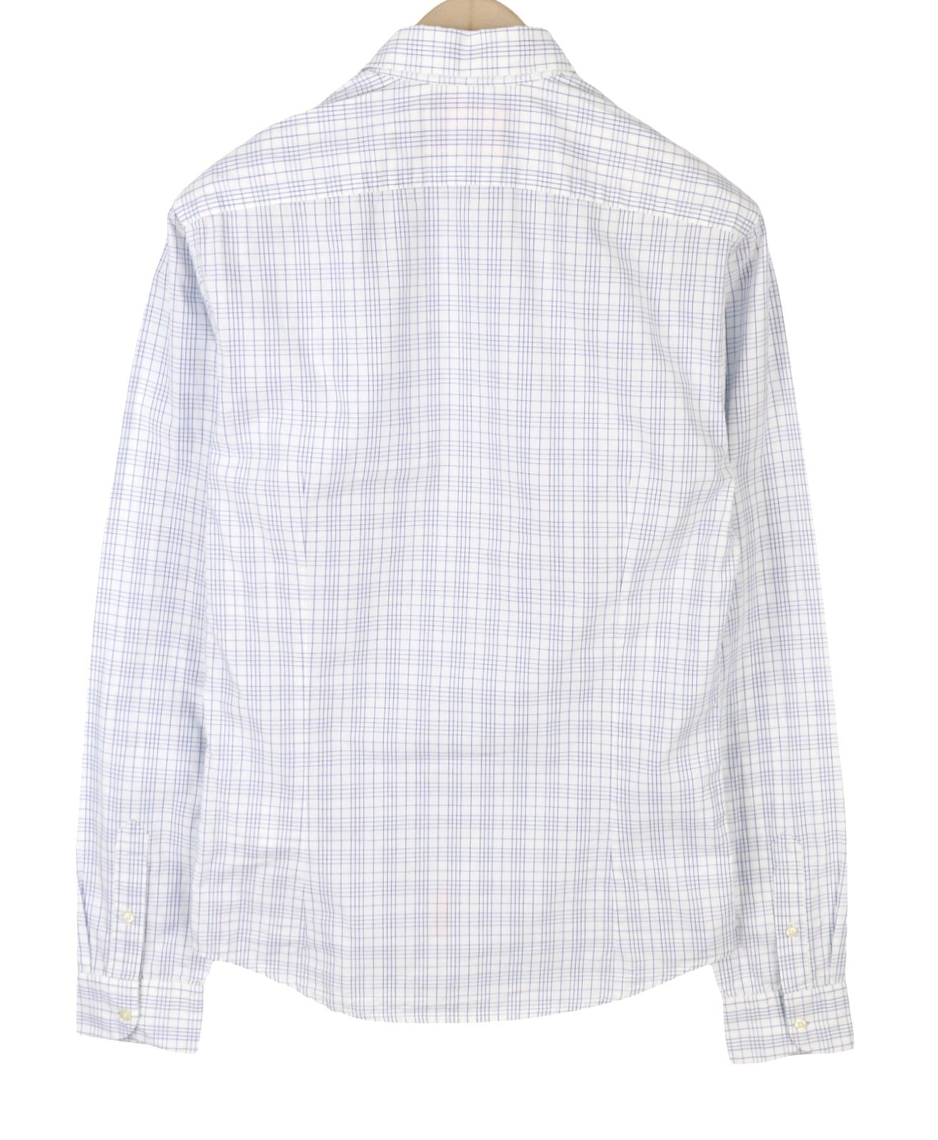 SCOTCH & SODA Men's Shirt S White Plaid Cotton Button-Up Pocket Spread