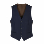 SUITSUPPLY Ferrara Men's Waistcoat UK44R Blue Plaid Wool Button-Up Formal