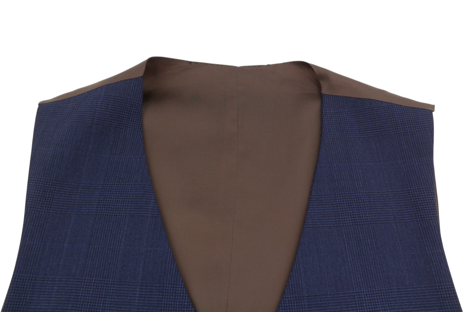 SUITSUPPLY Ferrara Men's Waistcoat UK44R Blue Plaid Wool Button-Up Formal