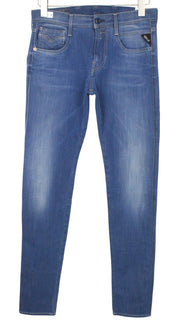 REPLAY Anbass Men Jeans W29/L34 Blue Slim Hyperflex Bi-Stretch Twill Zipped