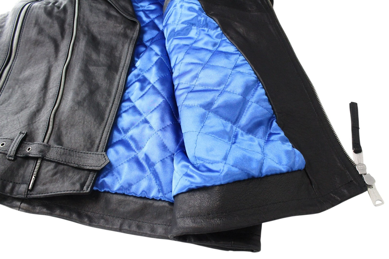 REPLAY Men Jacket XL Black Genuine Leather Biker Logo Lined Zip Up RRP499
