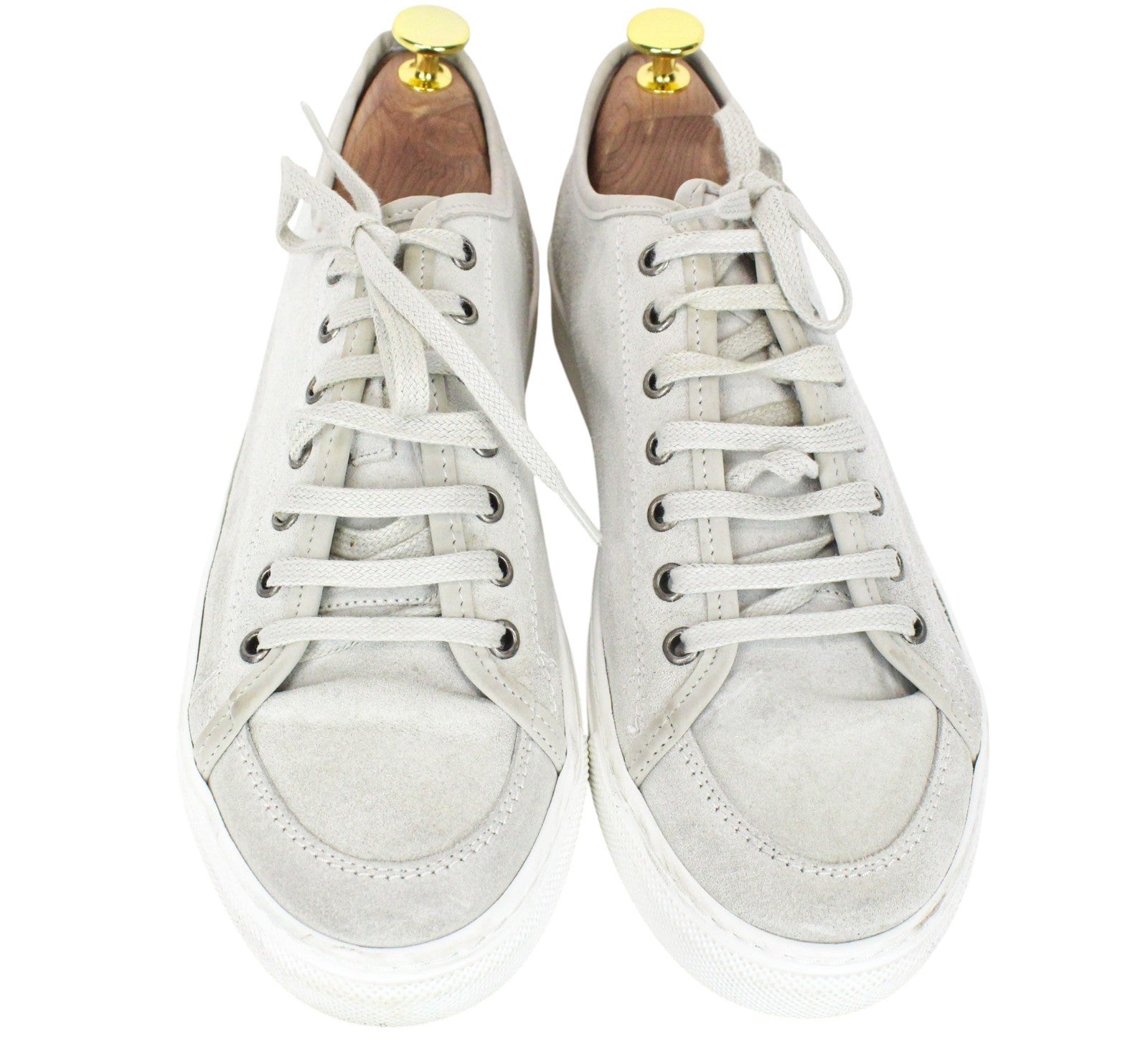 SUITSUPPLY Men Sneakers EU41 Grey Calf Leather Suede Low-Top Trainers Classic