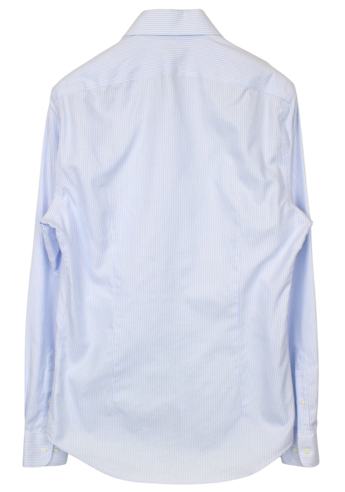 SUITSUPPLY Men Shirt 42L/16 1/2L Extra Slim Blue Cotton Striped Cutaway Twill