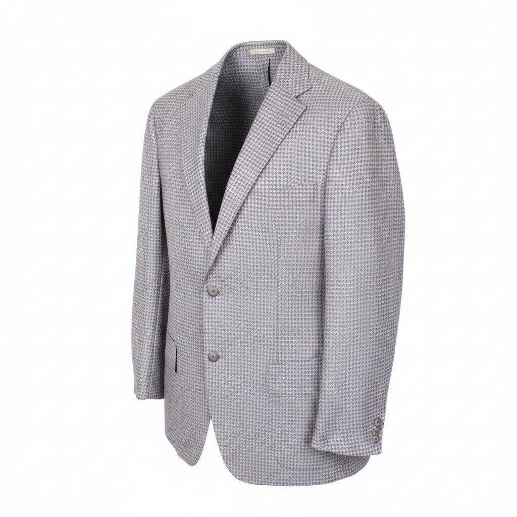SUITSUPPLY Havana Men Blazer UK46S Purple Slim Wool Silk Linen Patterned