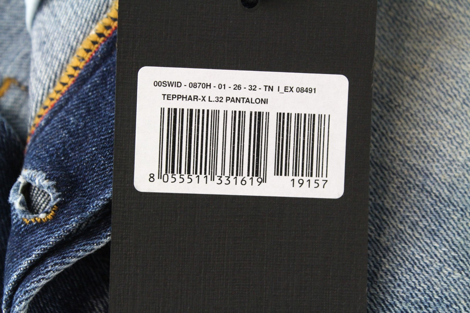 DIESEL Tepphar-X 0870H Men Jeans W26/L32 Boys Slim Carrot Blue Cotton Stretch