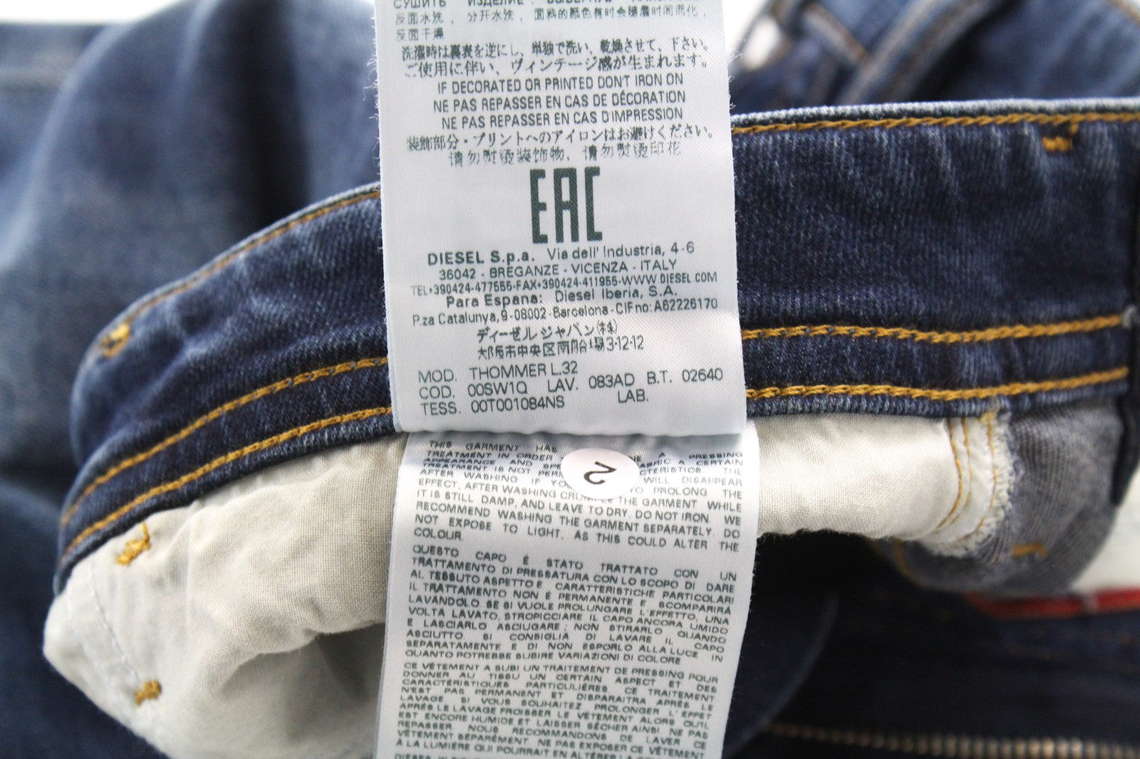 DIESEL Thommer 083AD Men Jeans W26/L32 Boys Slim Skinny Blue Cotton Stretch