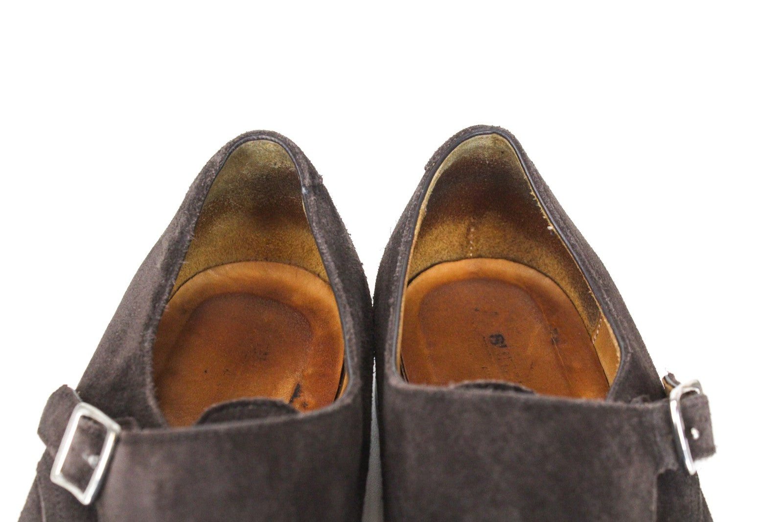 SUITSUPPLY Men Formal Shoes EU40.5 Dark Brown Suede Double-Buckled Low-Top