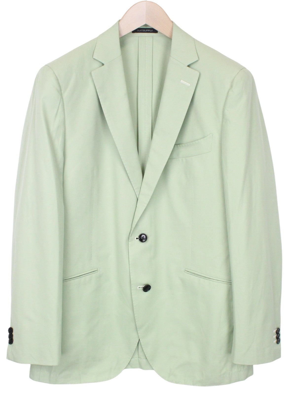 SUITSUPPLY La Spalla Men Blazer UK42R Light Green Cotton Unlined Single-Breasted
