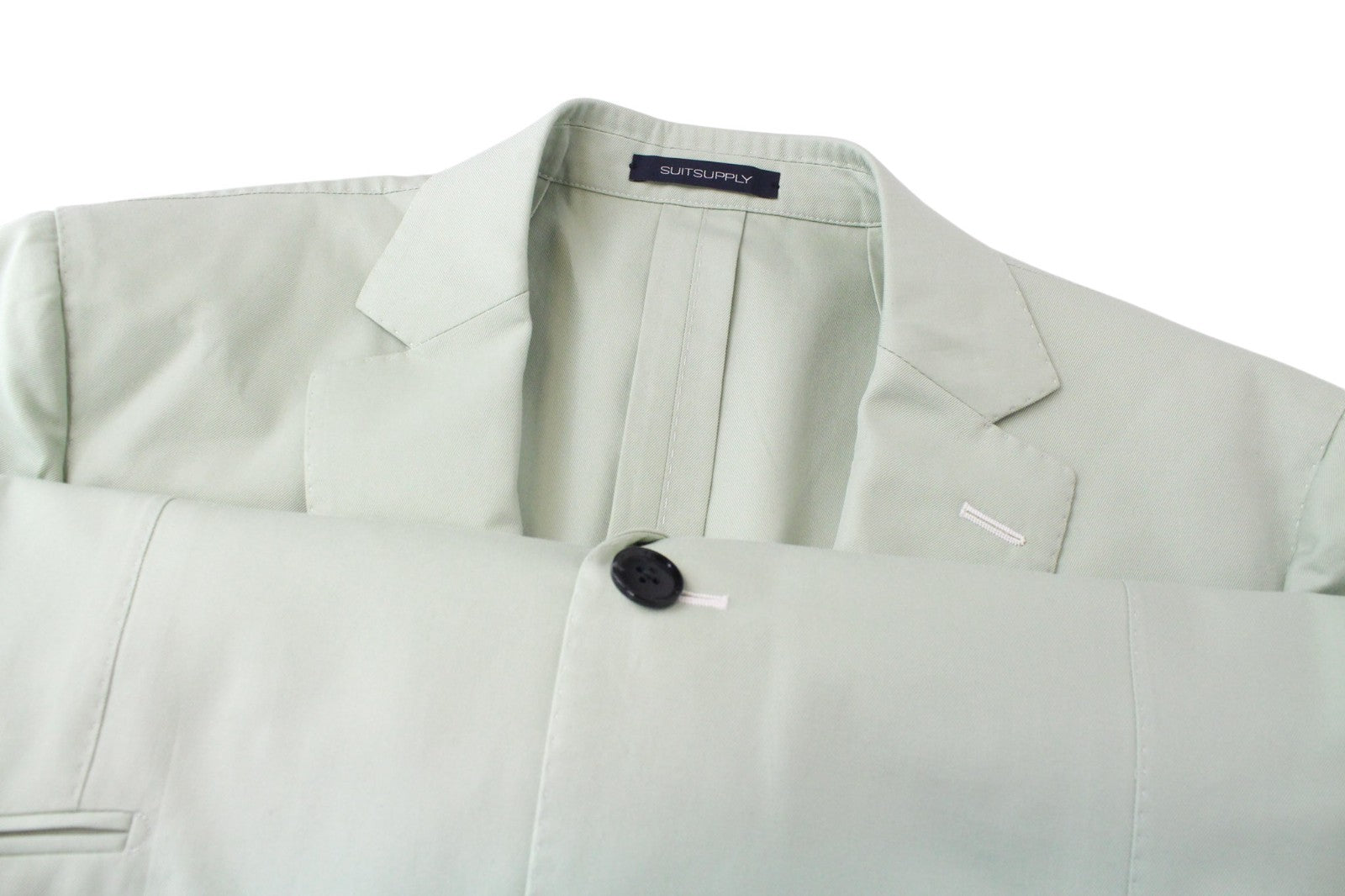 SUITSUPPLY La Spalla Men Blazer UK42R Light Green Cotton Unlined Single-Breasted