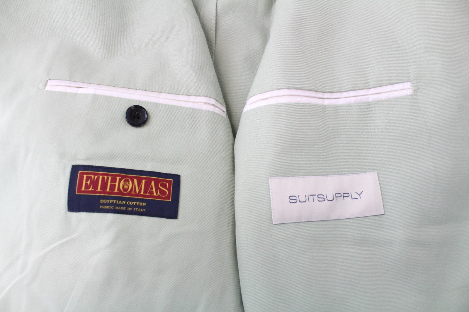 SUITSUPPLY La Spalla Men Blazer UK42R Light Green Cotton Unlined Single-Breasted