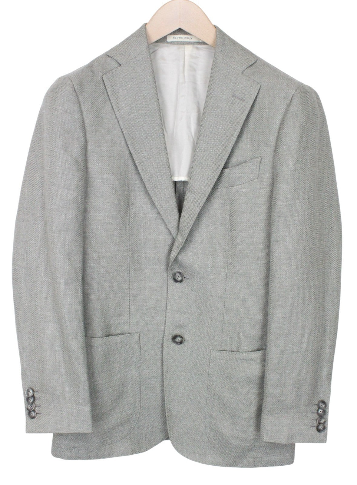 SUITSUPPLY Havana Men Blazer UK32R Green Wool Silk Linen Cashmere Slim Fit