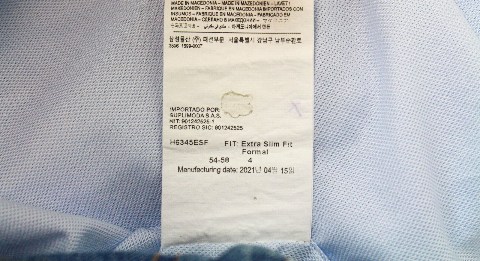 SUITSUPPLY Men Shirt 42/16 1/2 Extra Slim Fit Twill Blue Pure Cotton Cutaway