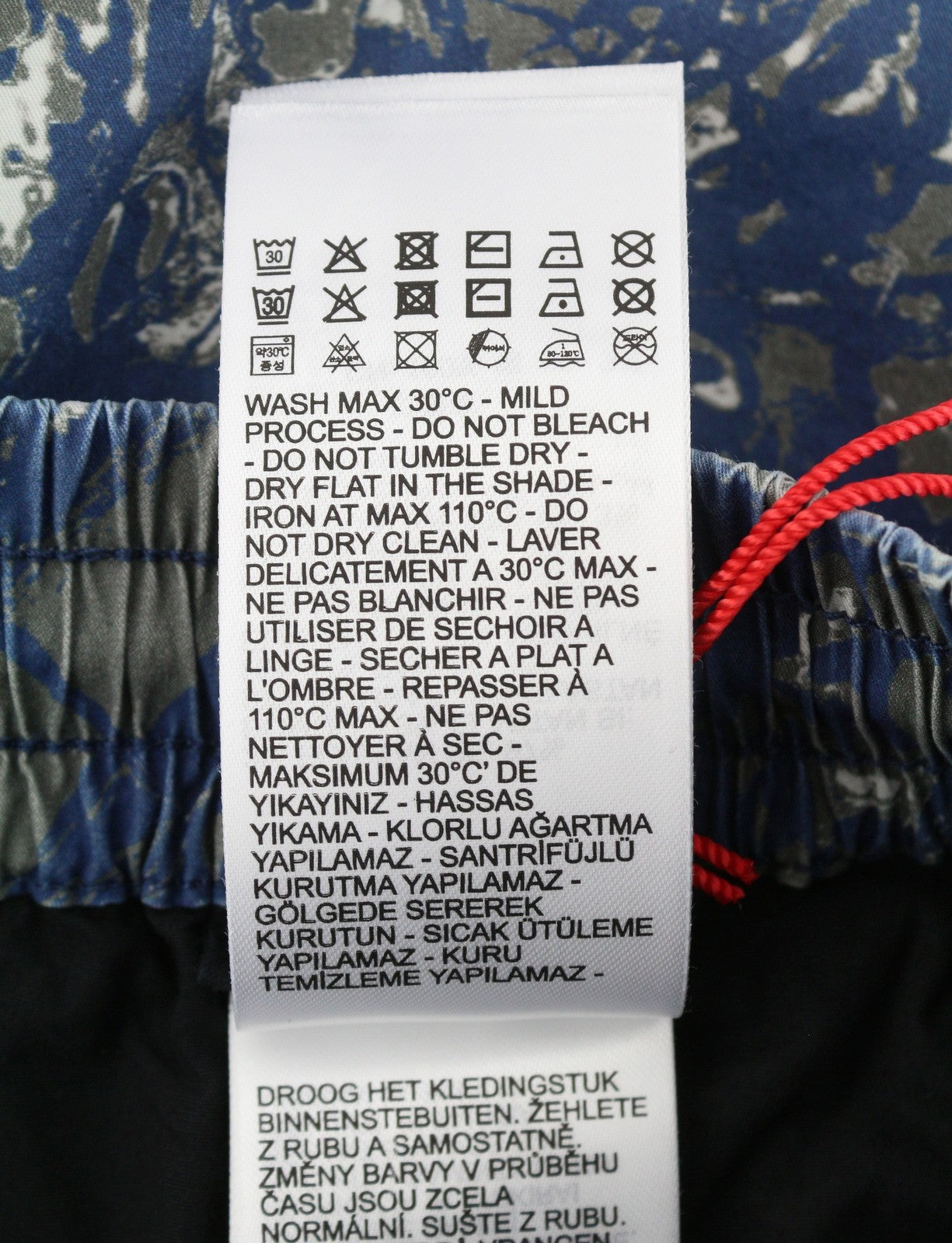 DIESEL P-Opwik-C Men Shorts XL Blue All-Over Graphic Print Straight RRP195