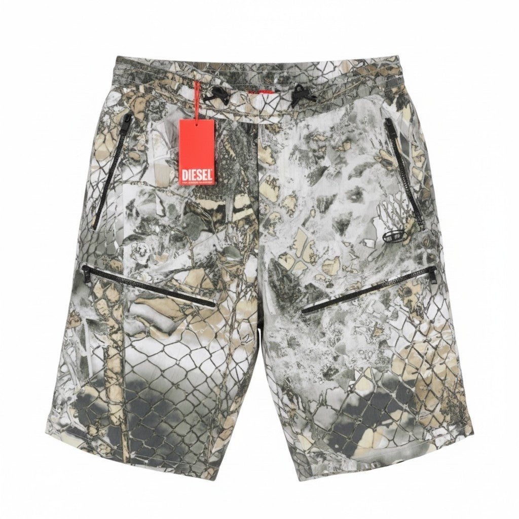 DIESEL P-Mckell-Short-A Men Shorts 52 W35 All-Over Graphic Print Straight RRP225