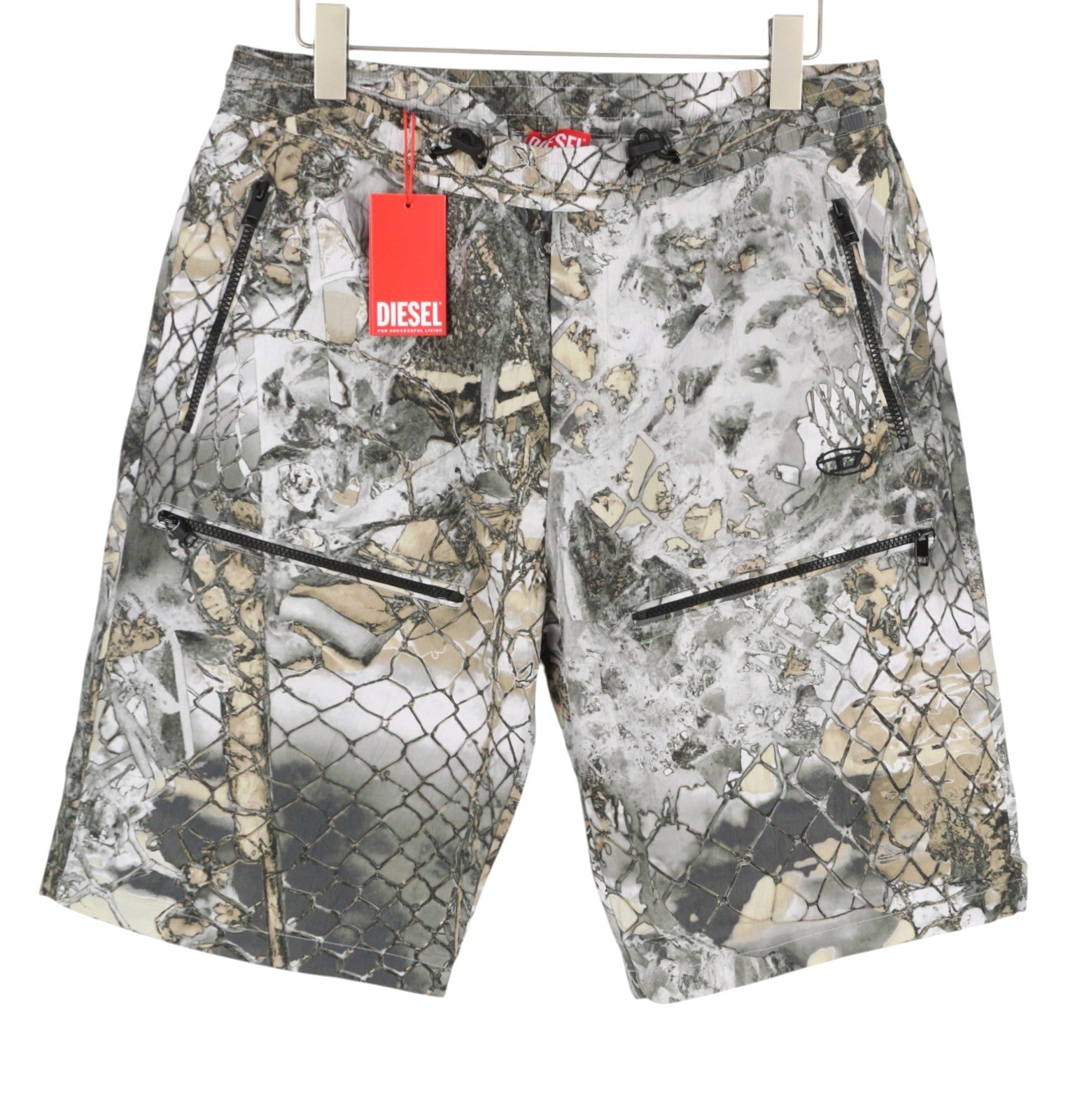 DIESEL P-Mckell-Short-A Men Shorts 52 W35 All-Over Graphic Print Straight RRP225