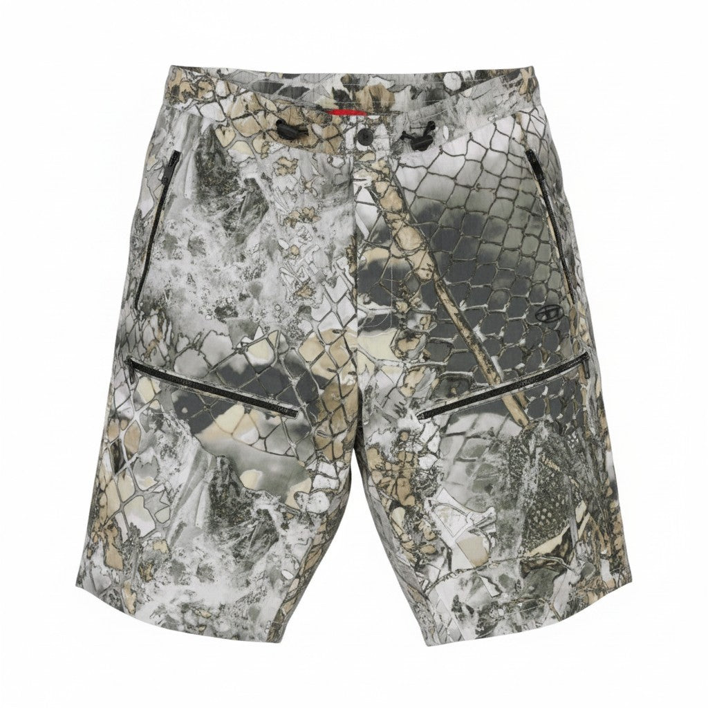 DIESEL P-Mckell-Short-A Men Shorts 52 W35 All-Over Graphic Print Straight RRP225