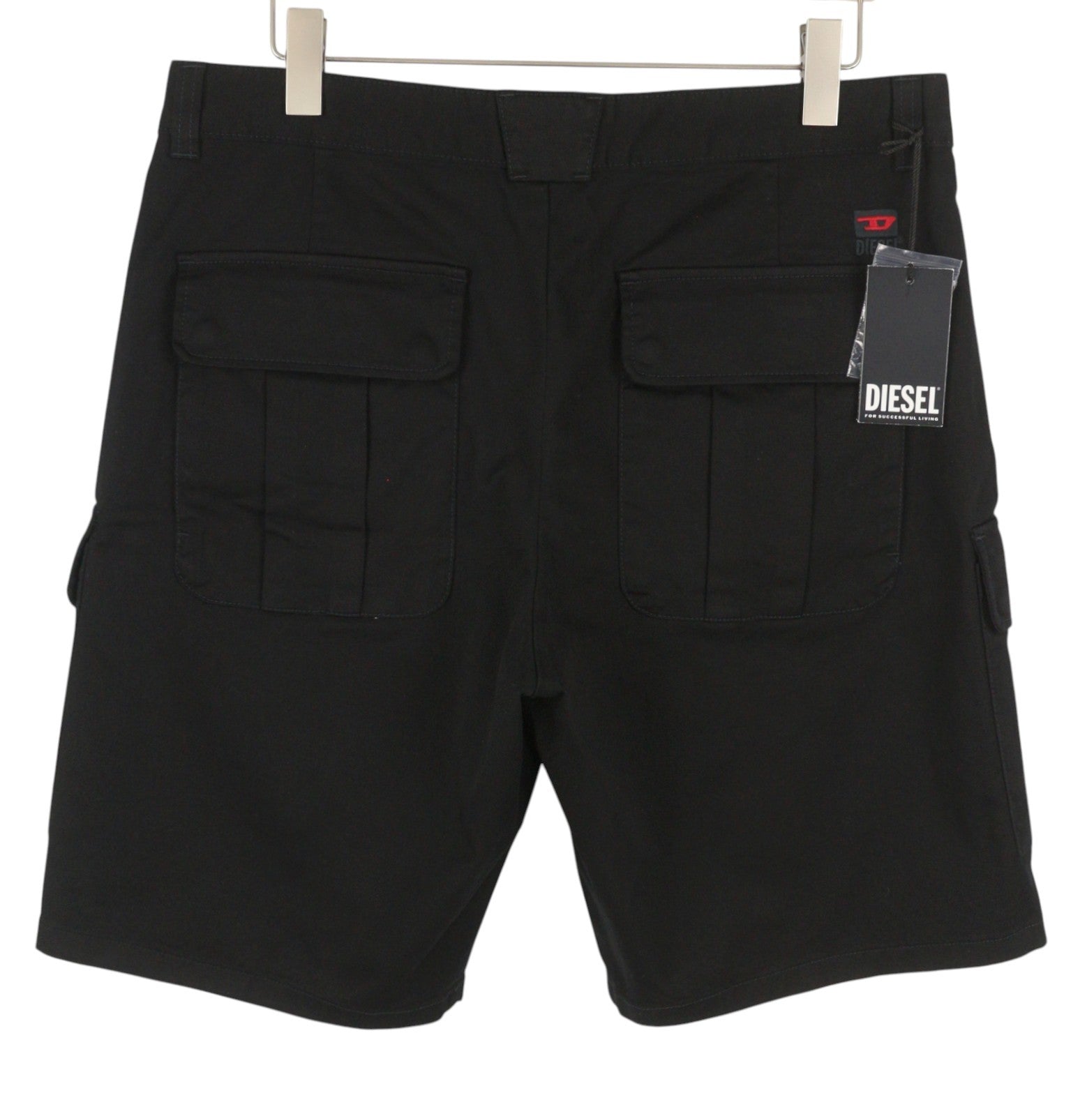 DIESEL P-Argy-Short-Out Men Shorts 52 W37 Black Zip Fly Cargo RRP175