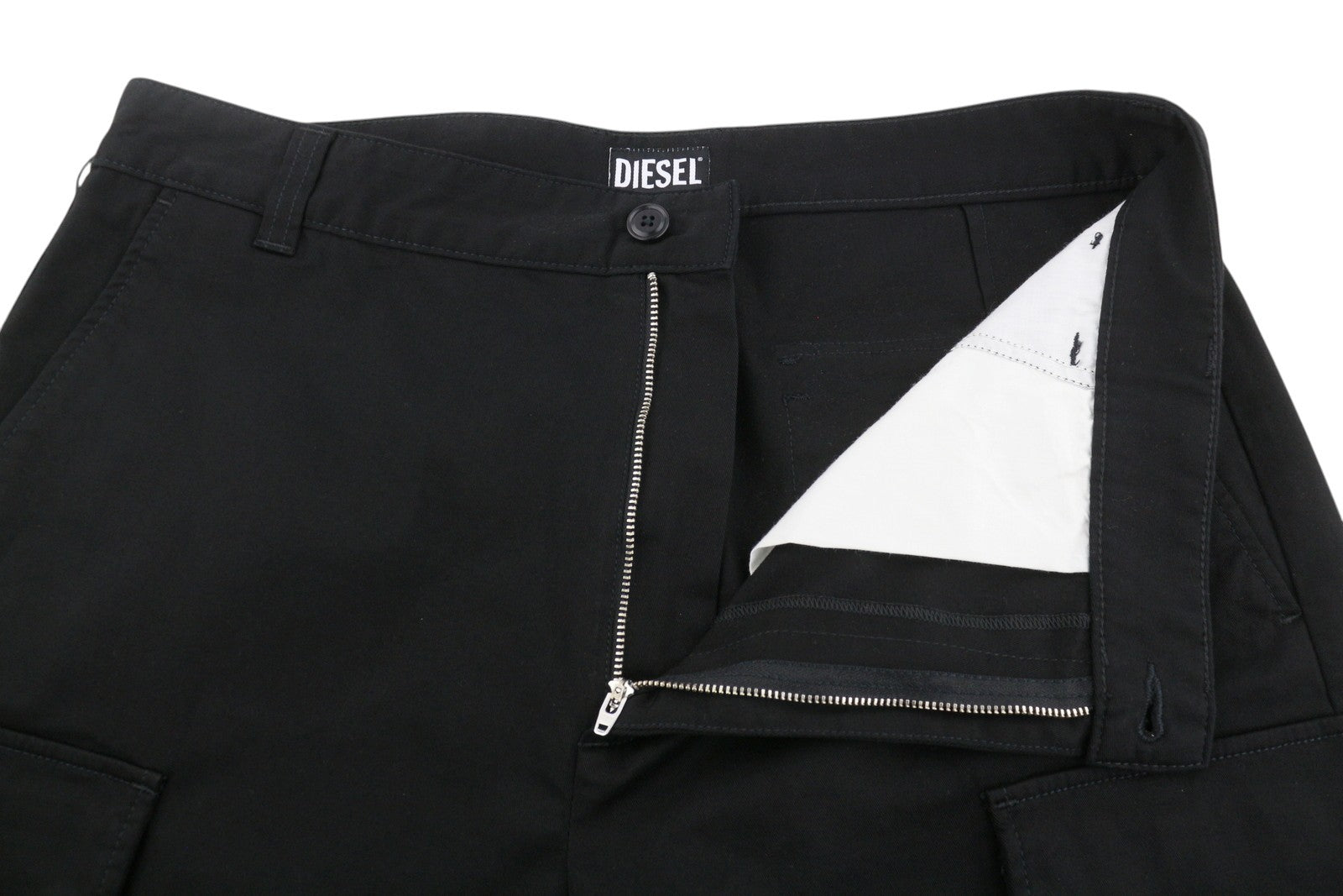 DIESEL P-Argy-Short-Out Men Shorts 52 W37 Black Zip Fly Cargo RRP175