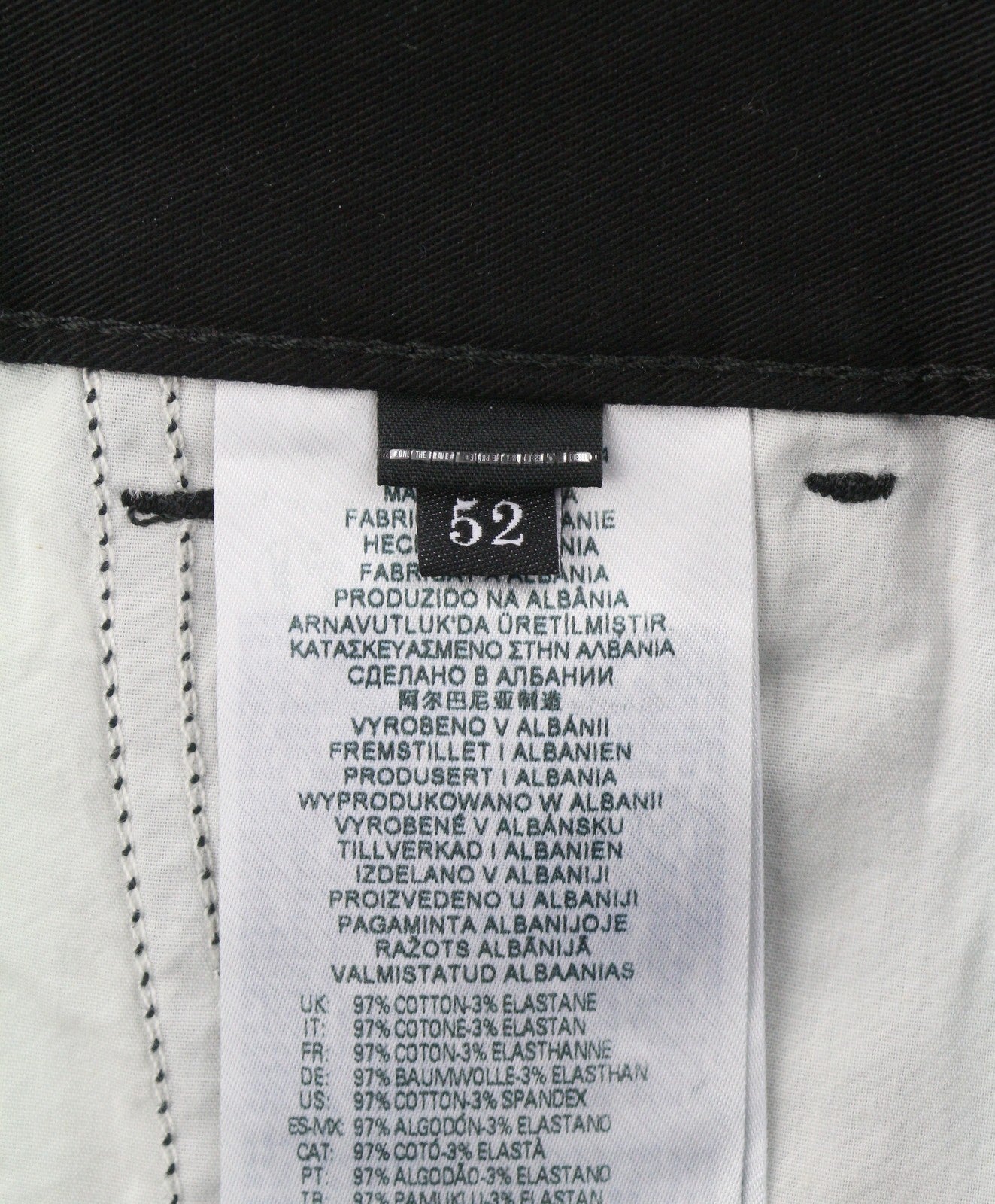 DIESEL P-Argy-Short-Out Men Shorts 52 W37 Black Zip Fly Cargo RRP175