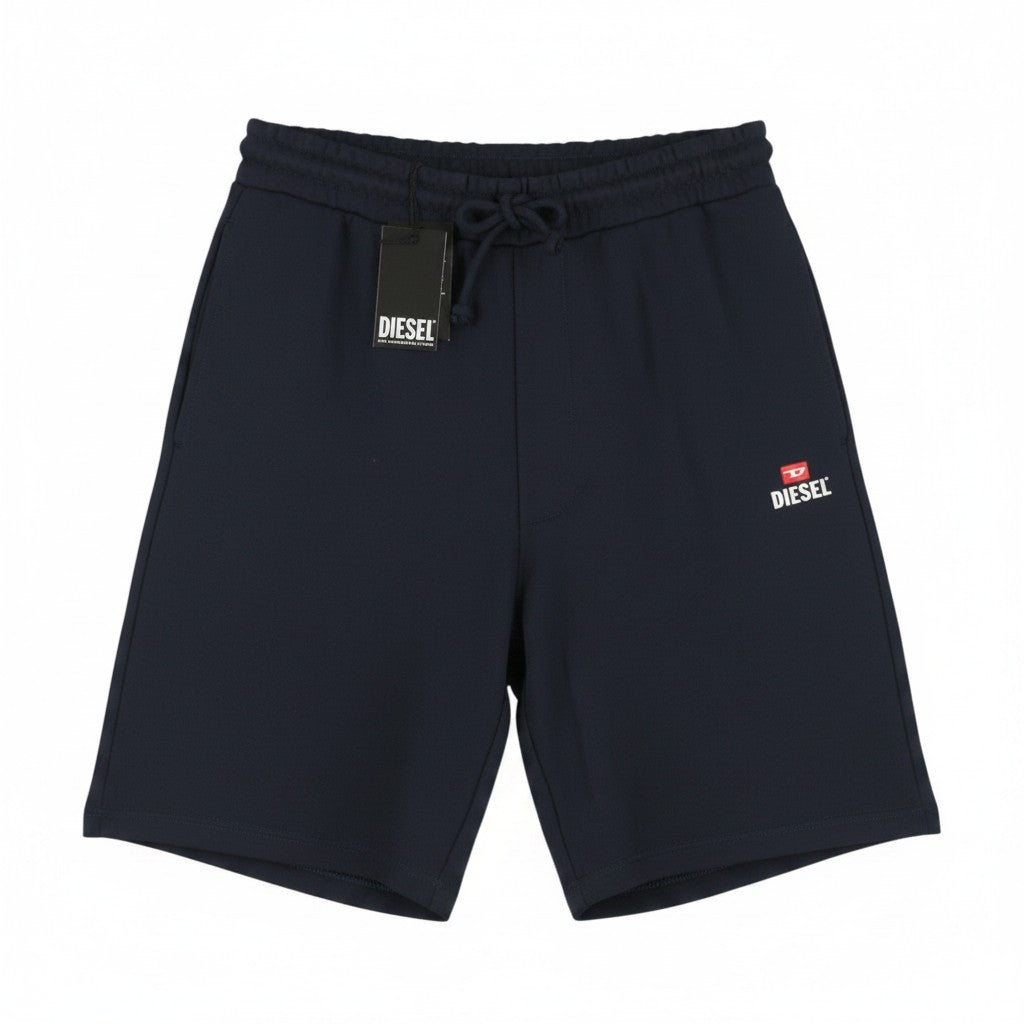 DIESEL P-Crow Off Men Shorts XL Dark Blue Relaxed Fit Elastic Waistband