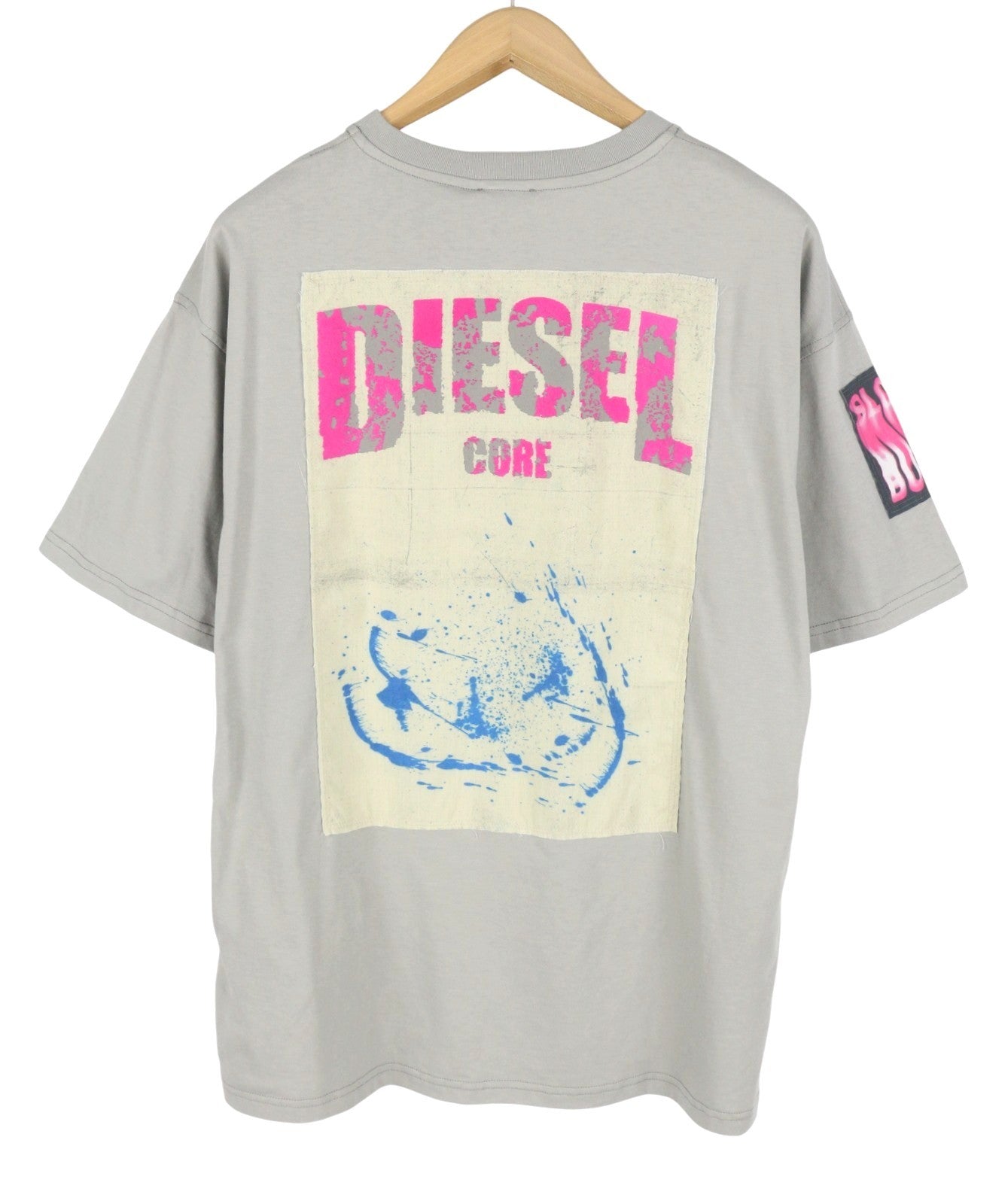 DIESEL T-Boxt-Slits-R8 Men T-Shirt M Grey Patches Oversized Short Sleeve RRP175