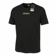 DIESEL T-Just-L4 Men T-Shirt M Black Crew Neck Cotton Pull On Short Sleeve