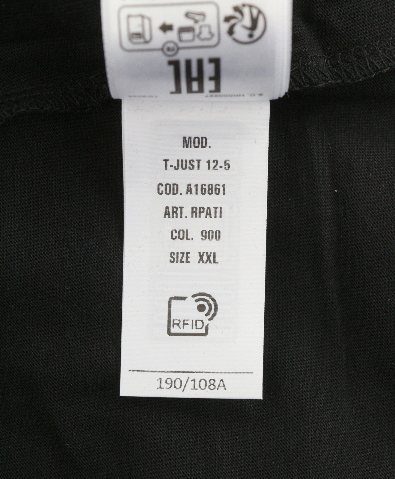 DIESEL T-Just 12-5 Men T-Shirt 2XL Black Cotton Tricot Crew Neck Short Sleeve