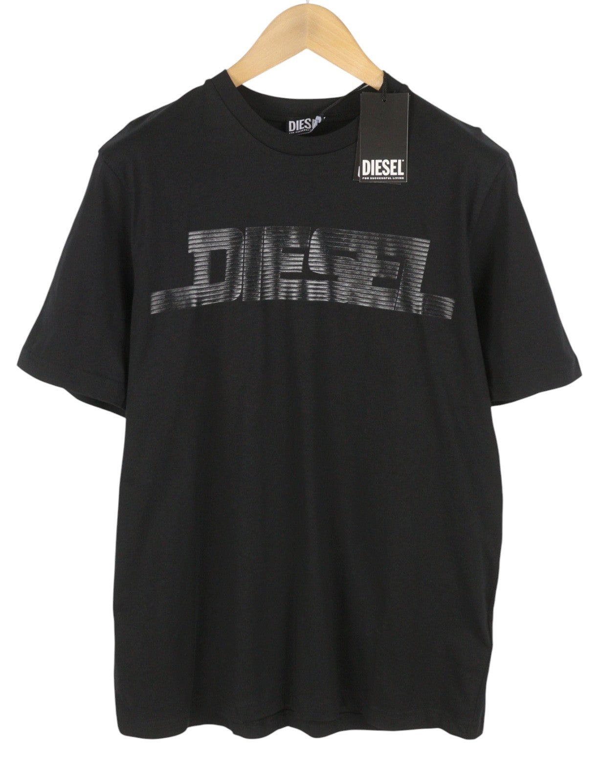 DIESEL T-Just 12-5 Men T-Shirt XL Black Cotton Tricot Crew Neck Short Sleeve