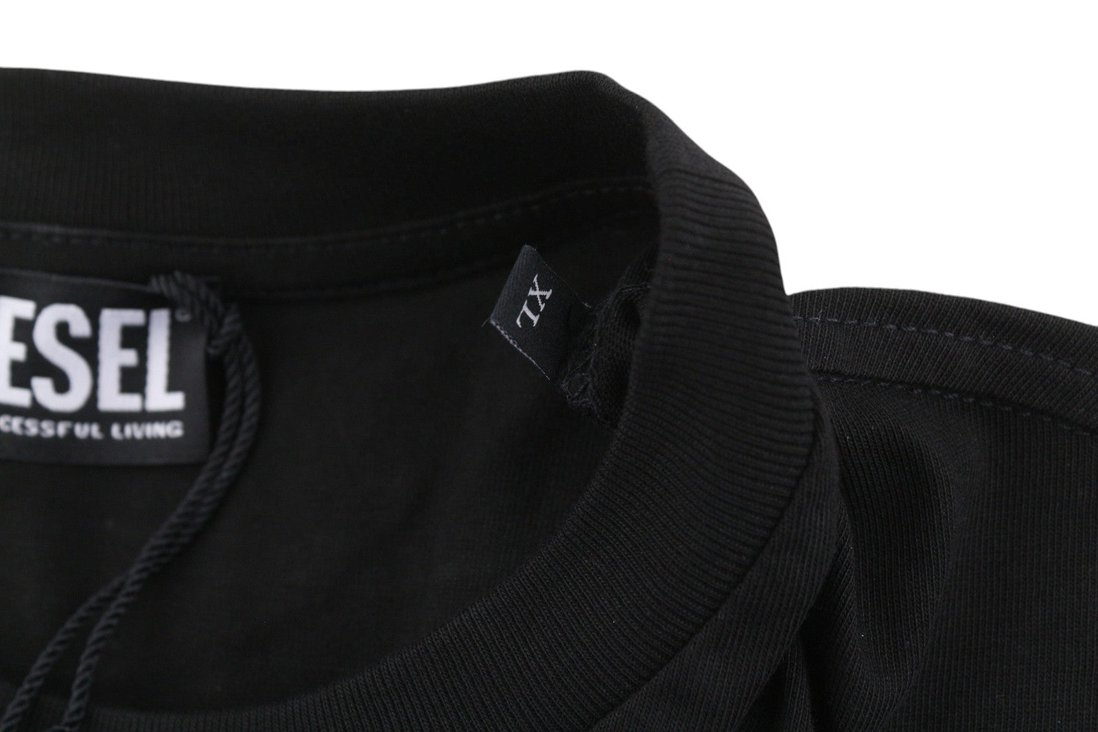 DIESEL T-Just 12-5 Men T-Shirt XL Black Cotton Tricot Crew Neck Short Sleeve