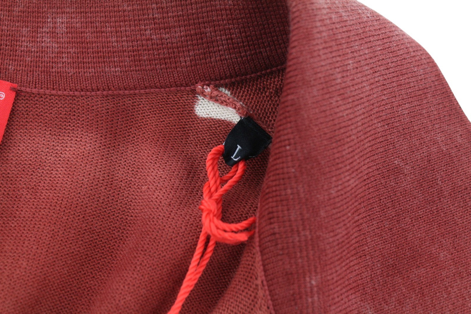 DIESEL K-Lorenzo Men Jumper L Red Faded Cotton Knitted Polo Pull On RRP250