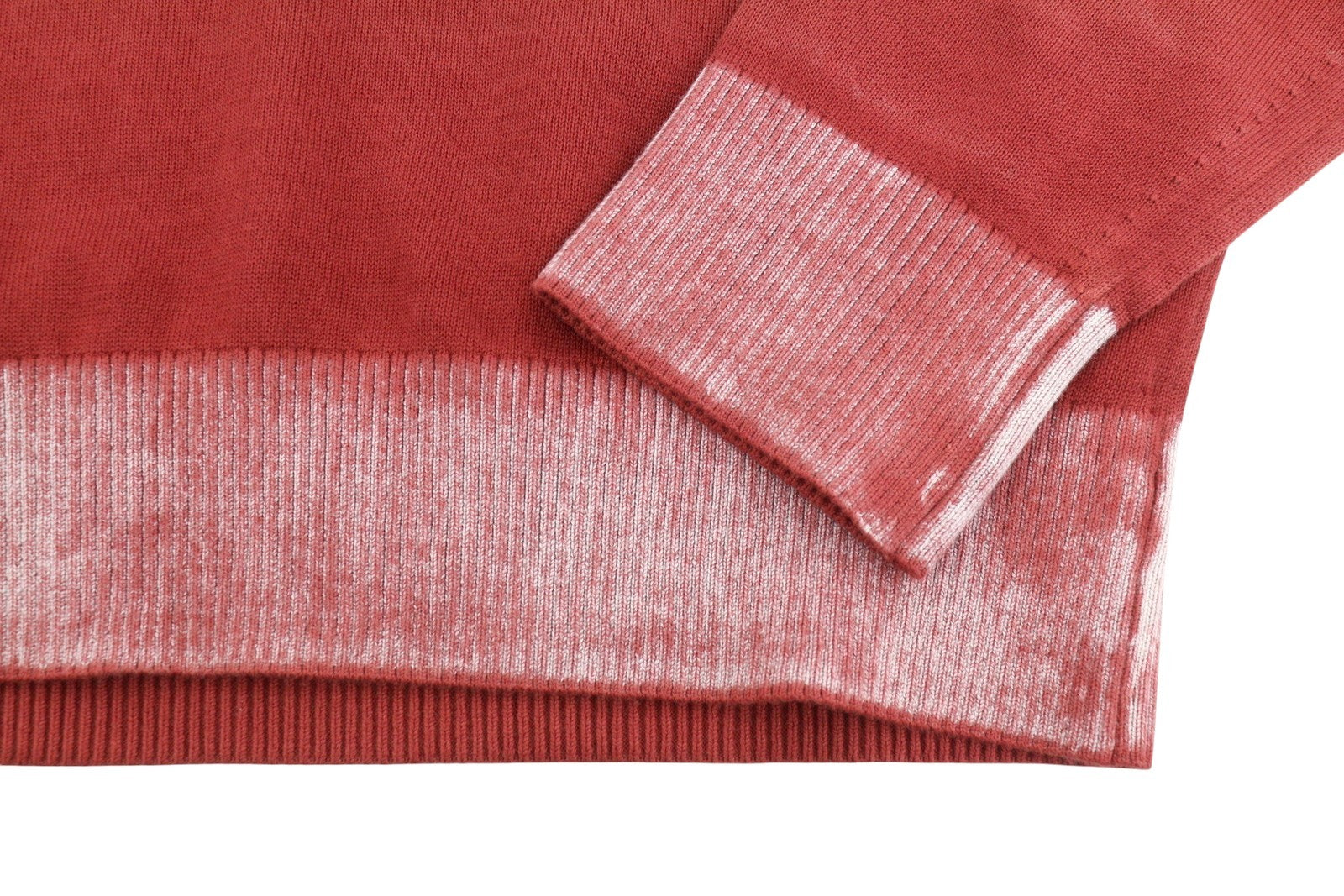 DIESEL K-Lorenzo Men Jumper L Red Faded Cotton Knit Polo Pull On RRP250