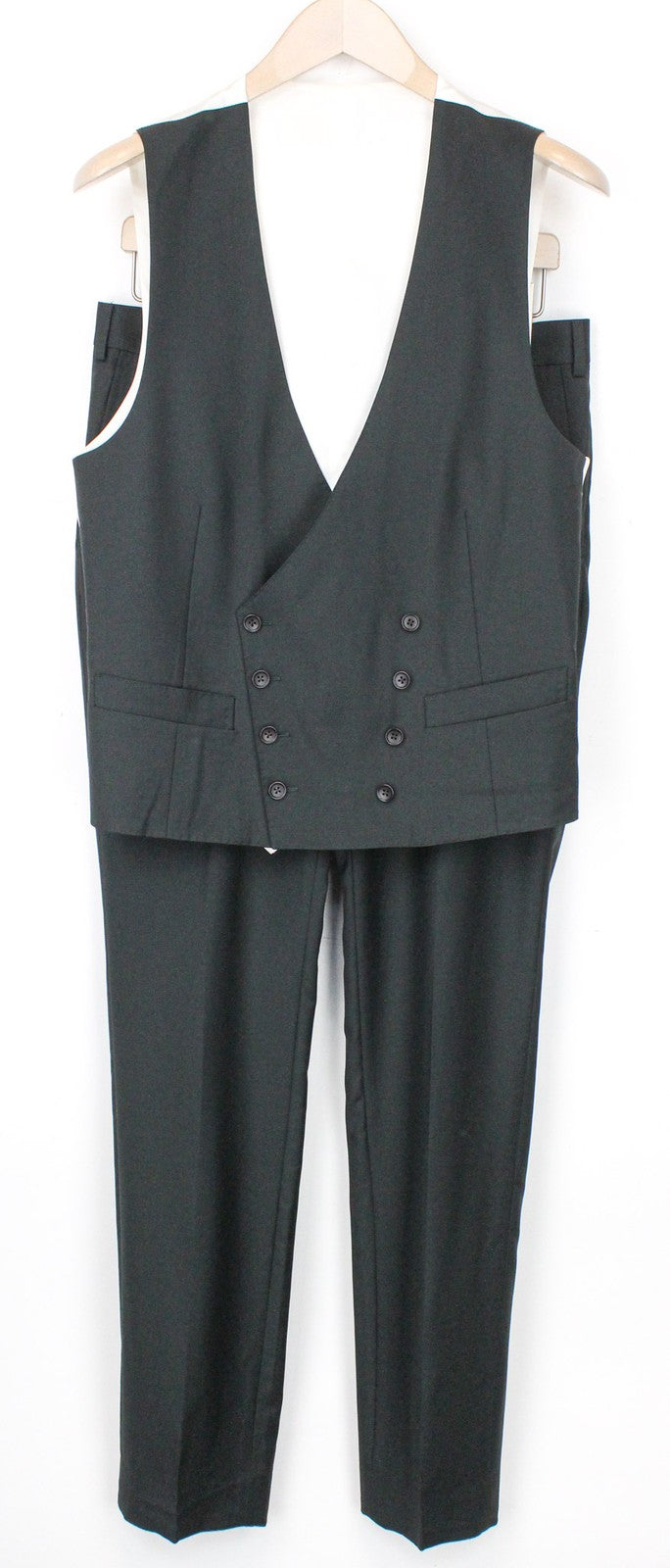SUITSUPPLY Ferrara Men Suit UK38R Wastcoat Trousers Green Pure Wool 2 Piece
