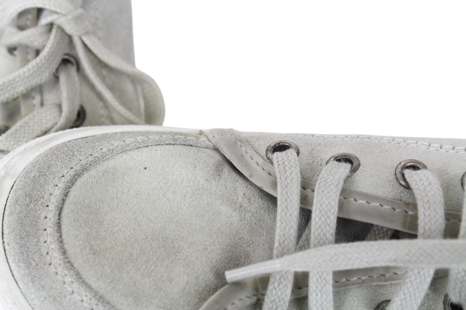 SUITSUPPLY Men Trainers EU44 Grey Low-Top Laced Casual Suede Sneakers