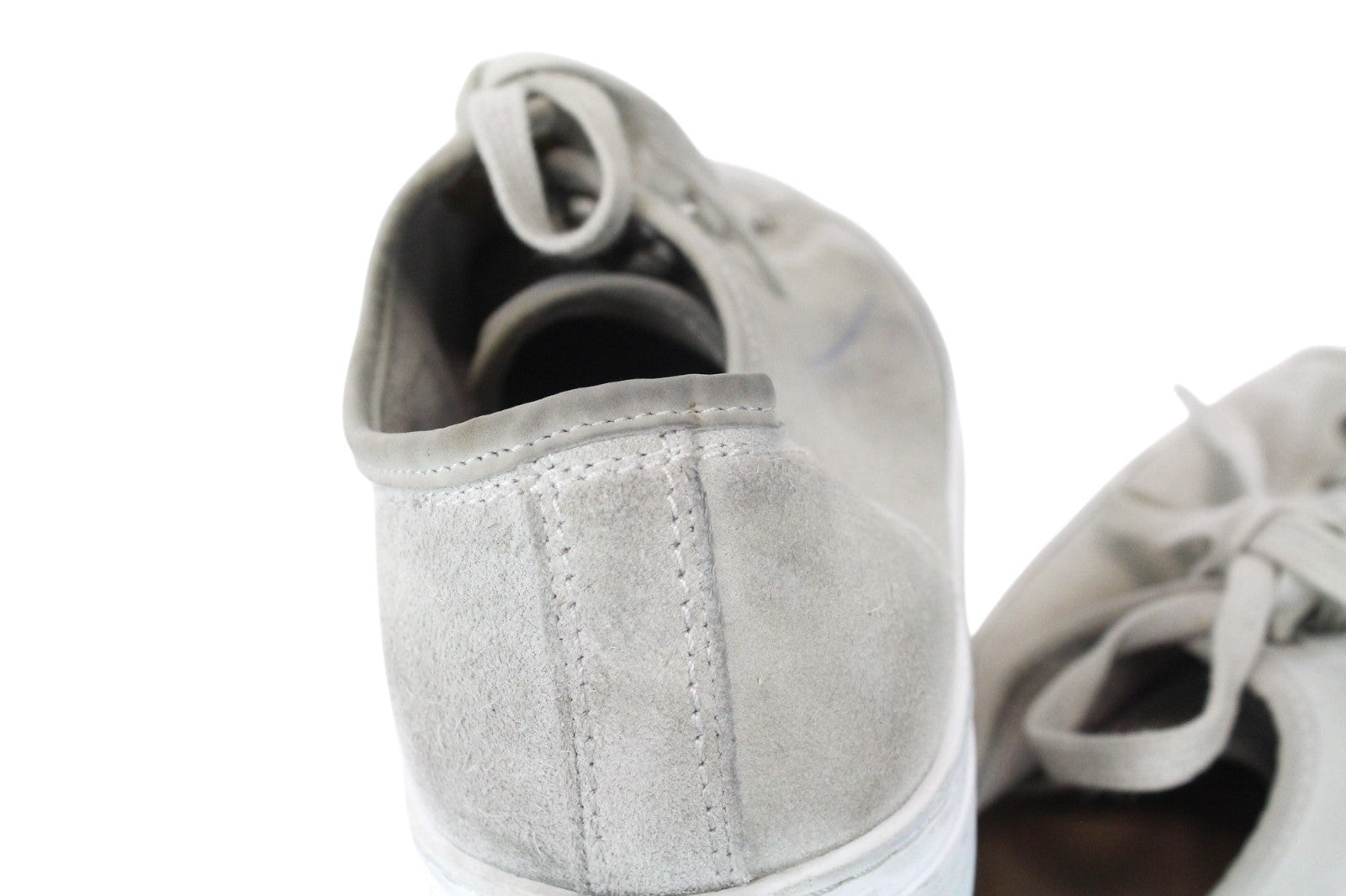 SUITSUPPLY Men Trainers EU44 Grey Low-Top Laced Casual Suede Sneakers