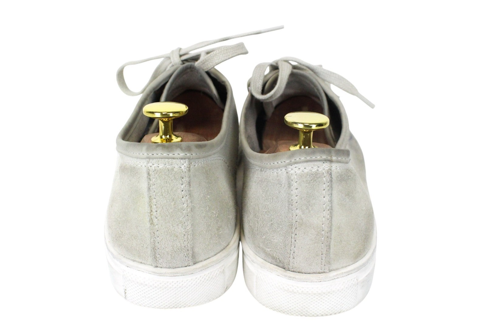 SUITSUPPLY Men Trainers EU44 Grey Low-Top Laced Casual Suede Sneakers