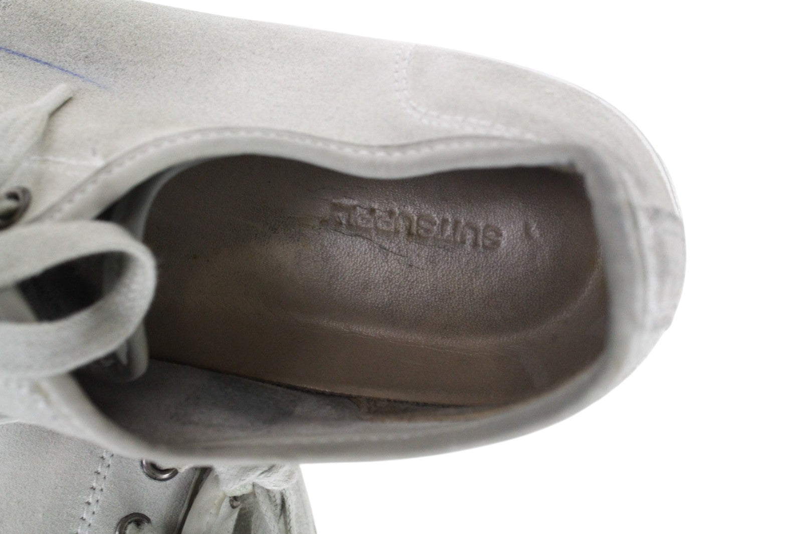 SUITSUPPLY Men Trainers EU44 Grey Low-Top Laced Casual Suede Sneakers