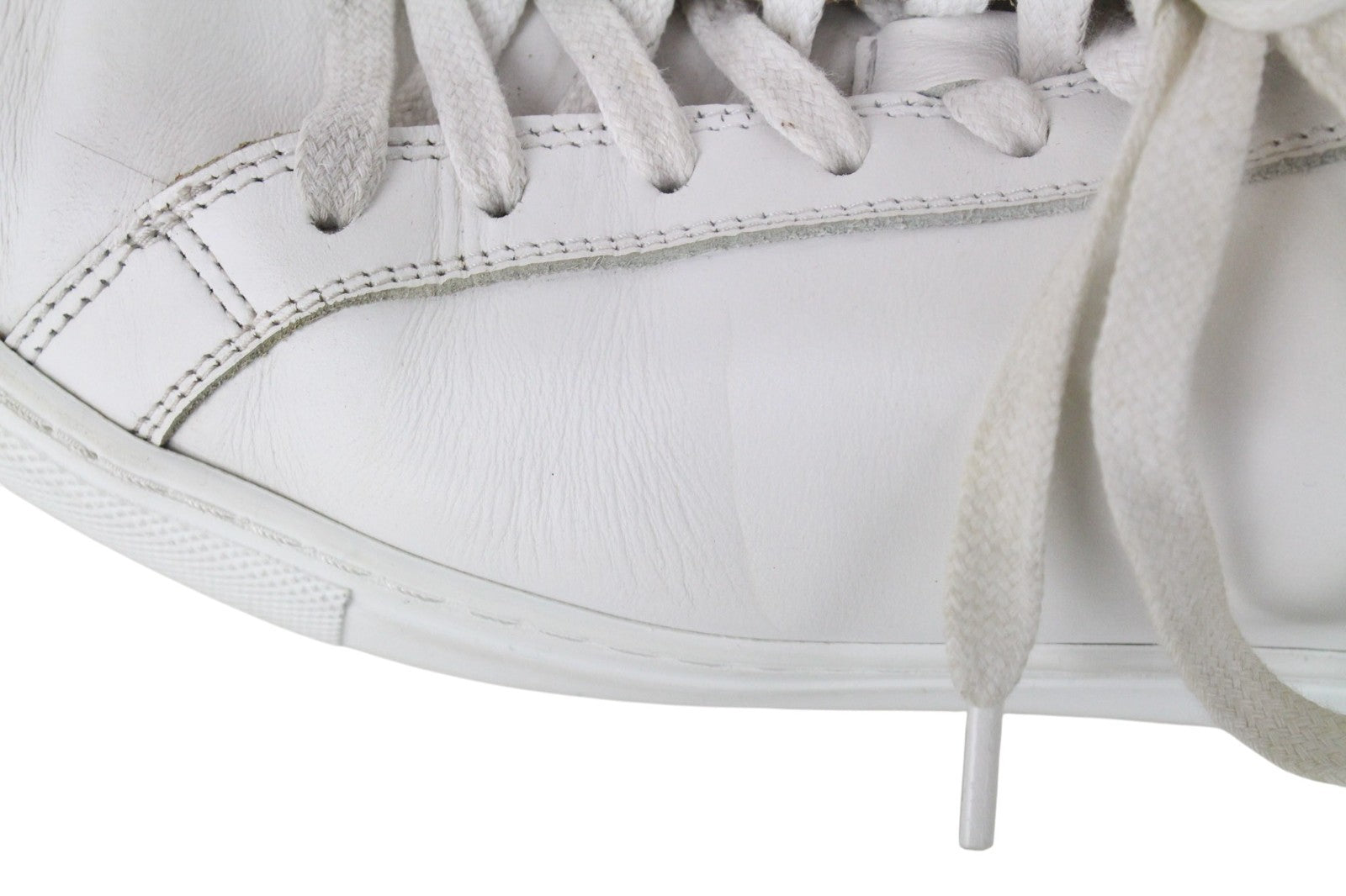SUITSUPPLY Men Trainers EU42 White Genuine Leather Low-Top Laced Sneakers